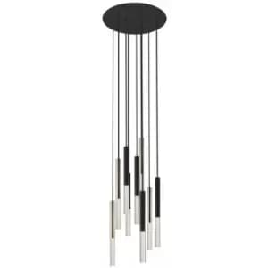 Zumalinelighting - Zumaline One Integrated LED Cluster Pendant Ceiling Light, Matt Black, French Gold, 9 Light, 4050lm, 3000K