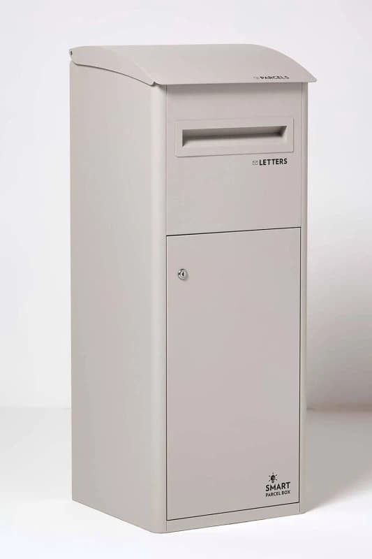 Homescapes Smart Parcel Box Extra-Large Slanted Top Front Access Secure Delivery Box in Stone Stone Unisex