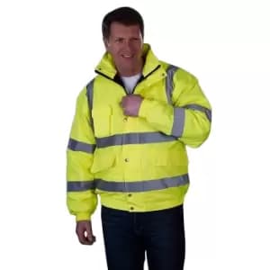 Grafters Unisex Hi-Visibility Waterproof Bomber Jacket (2XL) (Yellow)