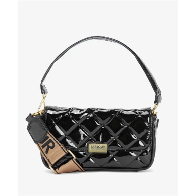 Barbour International Womens Quilted Mini Soho Cross Body Bag - High Shine Black female LBA0437BK31