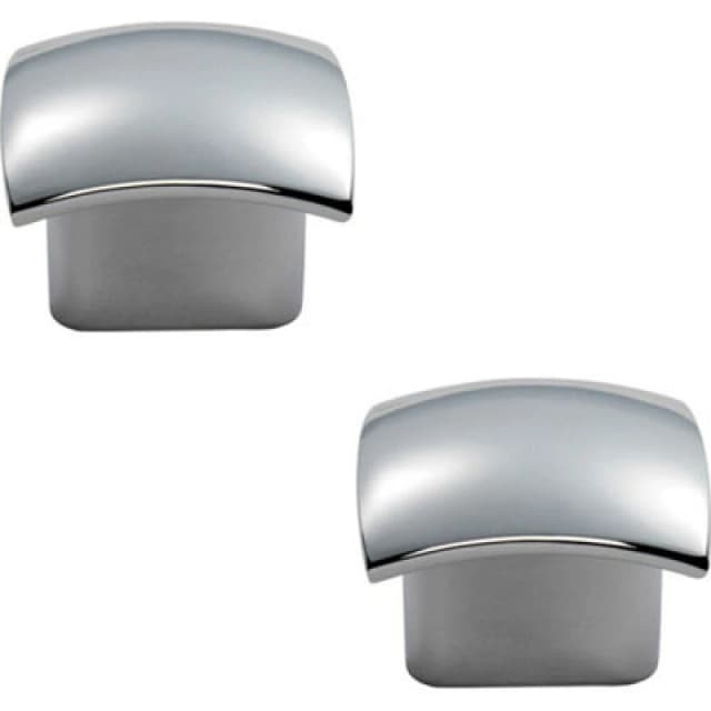 Loops 2x Convex Face Cupboard Door Knob 33 x 30.5mm Polished Chrome Cabinet Handle Multi unisex