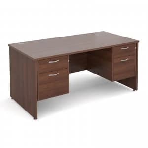 Maestro 25 PL Straight Desk With 2 and 2 Drawer Pedestals 1600mm - wal