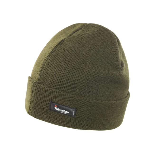 Result Result Men Ribbed Thinsulate Lightweight Beanie in Olive Olive One Size Male 5063470678266