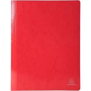 Exacompta Flat Bar Folder 380803B Red Glossy Coated Card Pack of 25