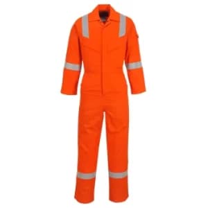 Biz Flame Mens Flame Resistant Super Lightweight Antistatic Coverall Orange Extra Small 32"