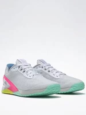 Reebok Nano X1 Grit Shoes, White/Grey, Size 4.5, Women