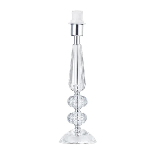 Happy Homewares Designer Clear K9 Crystal Glass Table Lamp Base with Faceted Spheres Clear Unisex