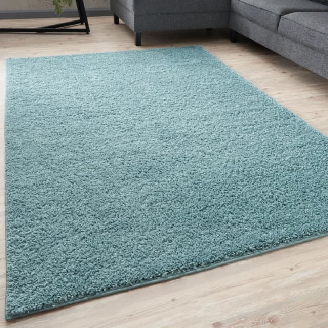 THE RUGS Shaggy Rugs Duck Egg Blue Living Room Rug - Soft Fluffy Thick Carpet For Bedrooms & Kitchen Easy To Clean Home Decor Rugs Duck Egg Blue Unise