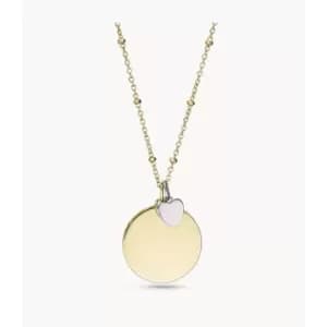 Fossil Womens Two-Tone Stainless Steel Pendant Necklace - Gold