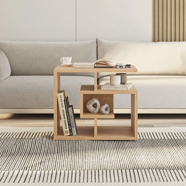 DECORTIE Decortie - Labirent Modern Coffee Table Multipurpose h 45cm - Oak - Oak M.SH.11199.14