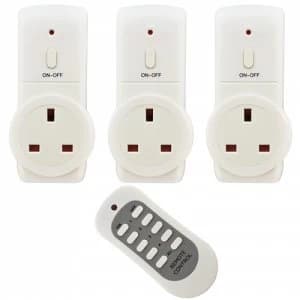 Status 20M Eco Remote Switch Control Mains Power Plug Socket - 3 Pack