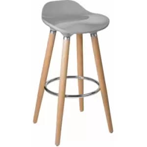 Premier Housewares Taupe ABS and Beech Wood Bar Stool