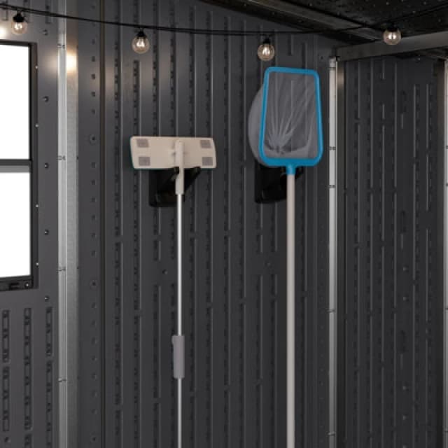 Suncast Single Hook Long Handle Tool Hanger Set - Pack of 2, Black V742PK