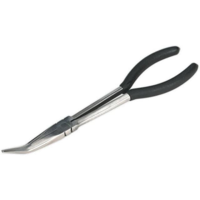 Loops 275mm Angled Needle Nose Pliers - Drop Forged Steel - 45 Degree Angle Nose Metallics