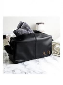 Personalised Initials Wash Bag, Black, Women