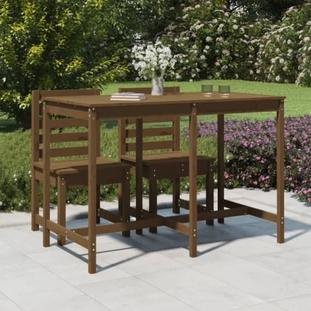 VIDAXL Garden Table Honey Brown 159.5x82.5x110cm Solid Wood Pine Vidaxl 8720845692117