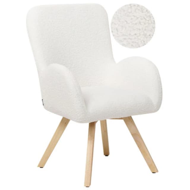 Beliani Boucle Armchair White Bjarn