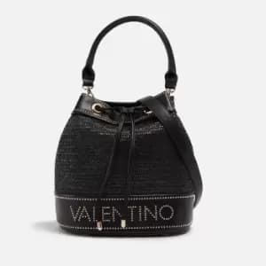 Valentino Float Rattan and Faux Leather Bucket Bag