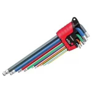 43849 ErgoStar Colour Hex Ball End L-key Set, 9 Piece WHA43849 - Wiha