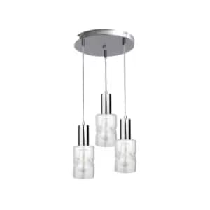 Cross Cluster Pendant Ceiling Light Silver, 30cm, 3x E27