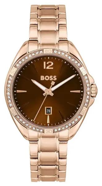 BOSS 1502621 Womens Felina Brown Dial Rose Gold Watch