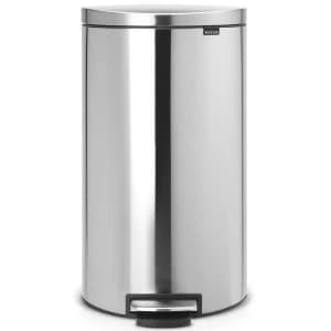 Brabantia FlatBack+ Space Saving Pedal Bin 30 Litre Matt Steel Fingerprint Proof