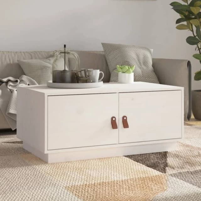 Vidaxl Coffee Table White 80X50X35cm Solid Wood Pine, White 818251