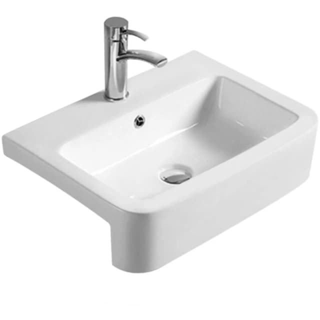 nuie Rect Semi Recess Basin W570xD415xH155mm, White NBV171