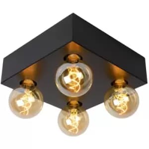 Lucide SURTUS - Flush Ceiling Light - 4xE27 - Black