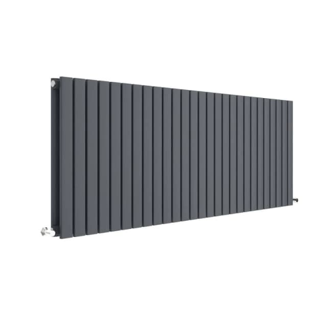Balterley Lucia Square Horizontal Double Panel Radiator, 600 x 1572mm Anthracite in Grey Grey Unisex