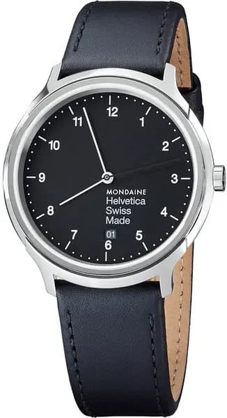 Mondaine Watch Helvetica No1 Regular 40 D - Black MD-135