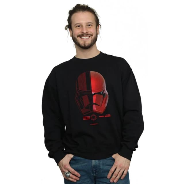 Disney Men Star Wars The Rise Of Skywalker Sith Trooper Helmet Sweatshirt in Black Size: Small Black S Male 5059400158908