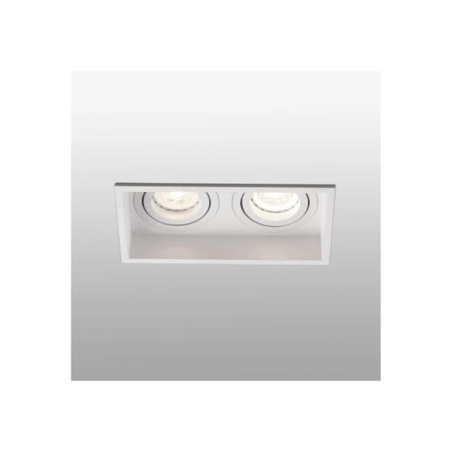 Netlighting Hyde White Tiltable square recessed Downlight 2 Light GU10 White