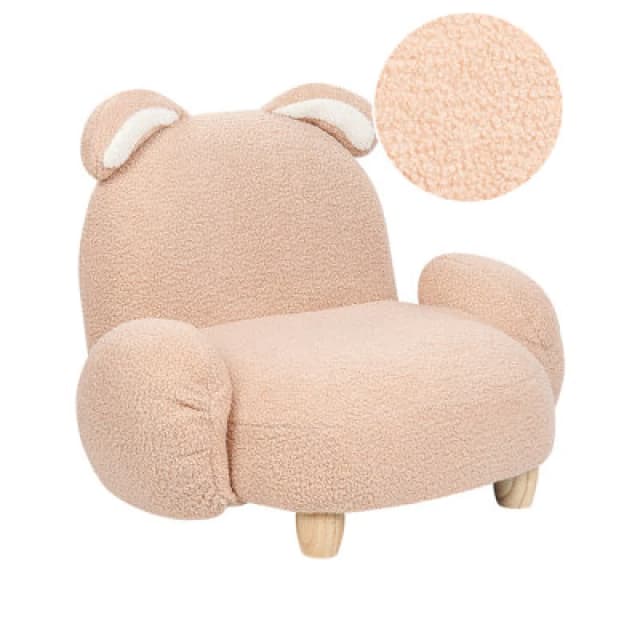 Beliani Kids Armchair Rabbit Kanna Boucle Beige