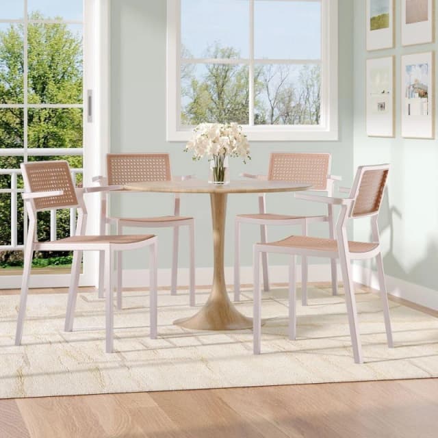 Kabinet UK 4 Set Pseudo-rattan PP Dining Chair White unisex One Size