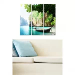 MDF95180218 Multicolor Decorative MDF Painting (3 Pieces)