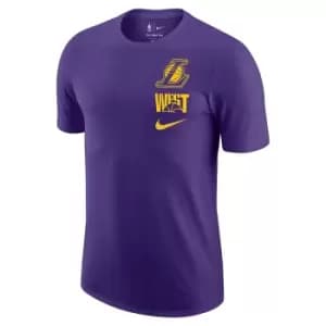 Nike Nba Los Angeles Lakers Essential Block T-Shirt, Field Purple, Male, T-Shirts, DX9924-504
