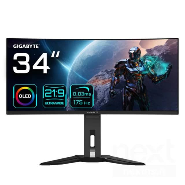 Gigabyte 34" MO34WQC 3440x1440 OLED 175Hz 0.03ms FreeSync HDMI 2.1 Widescreen Gaming Moni