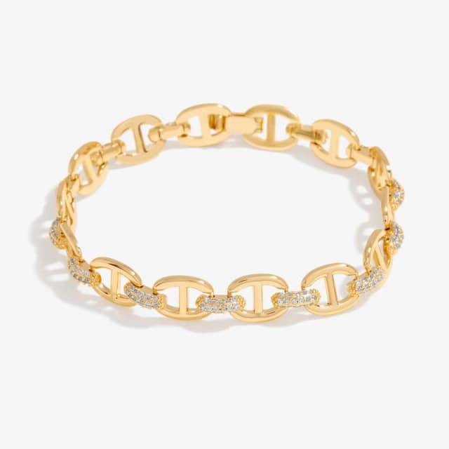 Inicio Gold Plated Cubic Zirconia Chain Bracelet - Gift Pouch Gold female