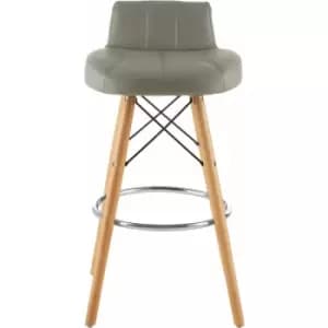 Stockholm Grey Leather Effect Bar Stool - Premier Housewares