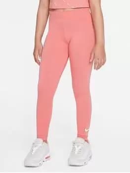 Nike Older Girls NSW Favorites Swoosh Legging - Pink, Size Xs=6-8 Years, Women