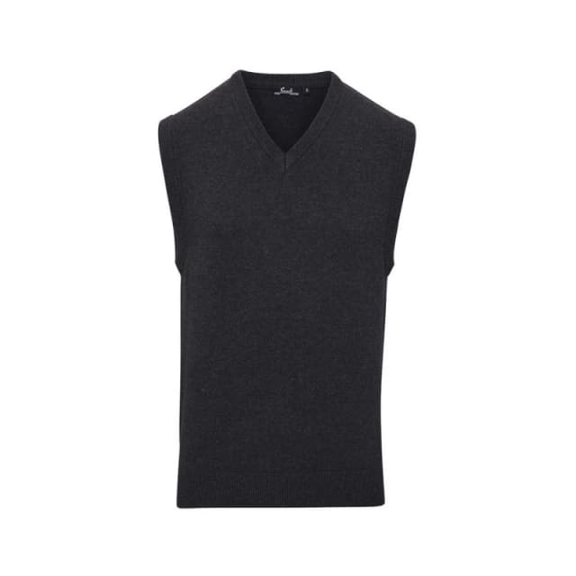 Premier Premier Men Knitted Sleeveless Sweater Vest in Charcoal Size: Small Charcoal S Male 5063425958238