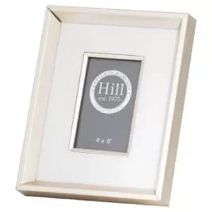 Antiqued Pewter Deep Framed White Velvet 4X6 Photo Frame