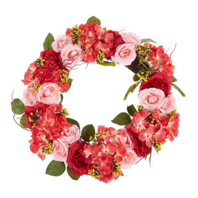 Beliani Decorative Wreath Agulo 50 Cm Red