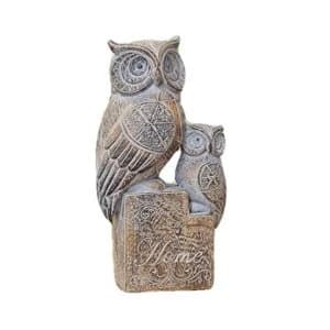 Ornate Carved Wood Finish Owl Ornament - HOME