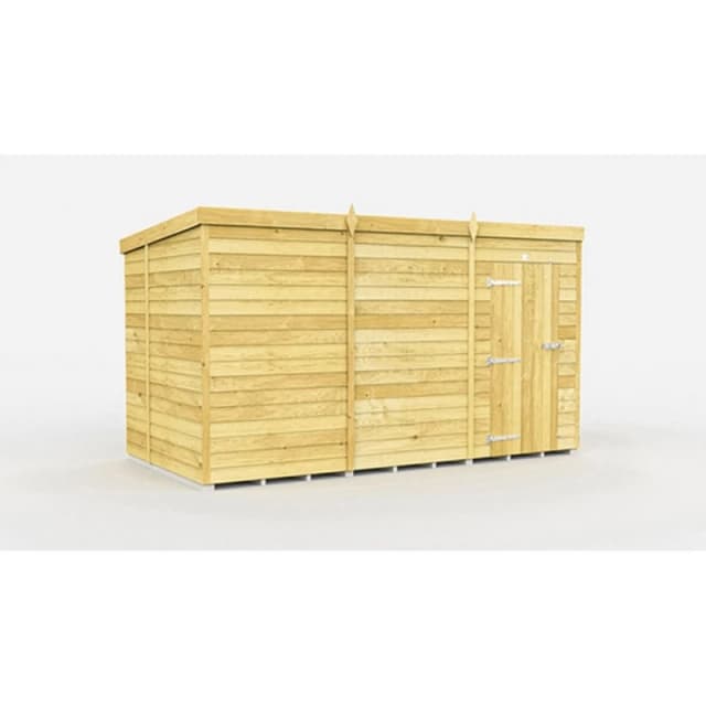 Buttercup Farm 11 x 6 Feet Pent Shed - Single Door W/O Window - L178 x W329 x H201cm in Brown Brown Unisex
