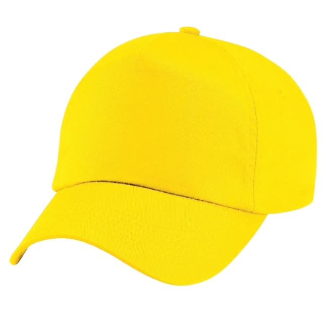 Beechfield Plain Original 5 Panel Baseball Cap in Yellow Yellow Unisex One Size