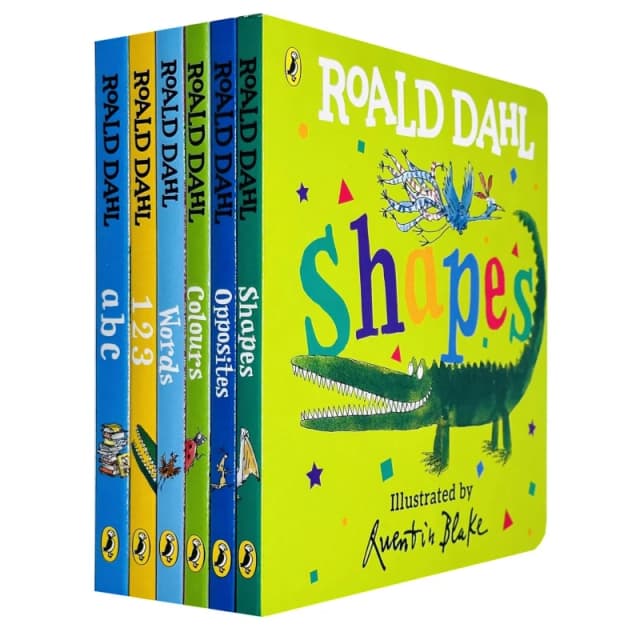 Roald Dahl Early Learning 6 Book Set Shapes Colours Words Opposites ABC 123 Board Books Roald Dahl Books