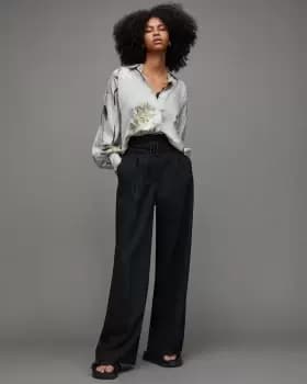 AllSaints Womens Oana Cordelia Shirt, Soft Grey, Size: 8