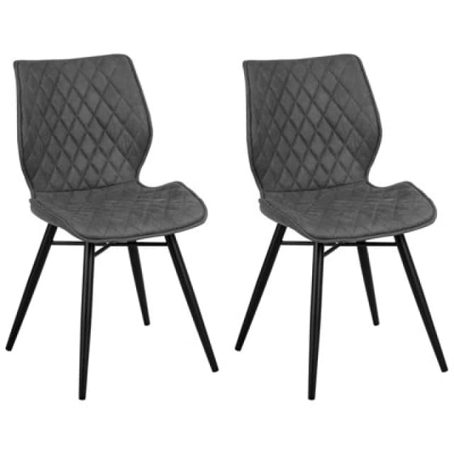 Beliani Set Of 2 Dining Chairs Lisle Grey